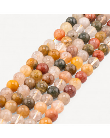 Quarzo Rutilato Multicolor Perlina Tonda liscia 9-10mm-RUTILATED QUARTZ | Worldofjewel.com