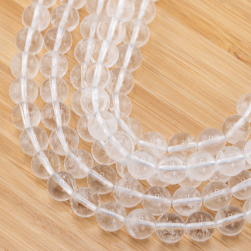 Smooth Round Cloud Rock Crystal 10mm