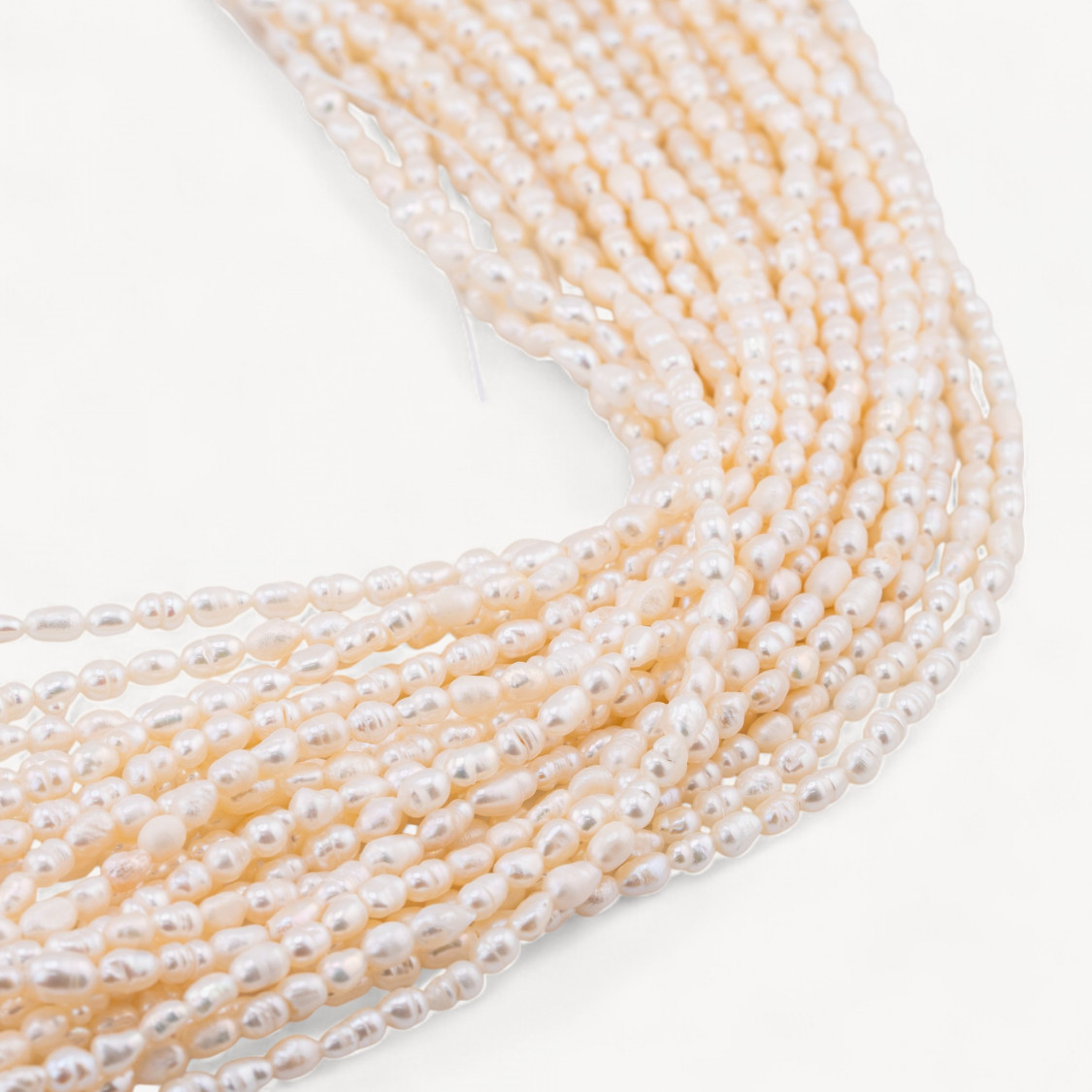 Perle Chicco Di Riso 3,5-4x5,5mm Rigato-PERLES BAROQUES DE RIVIÈRE D'EAU DOUCE | Worldofjewel.com