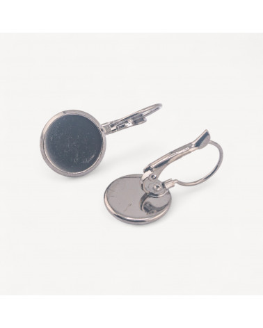 Base Per Orecchini Di Ottone A Monachella Chiusa Con Castone Interno 12mm Bordo 1,9mm 12 Paia Rodiato-Ohrringbasen aus Messing und Bronze | Worldofjewel.com