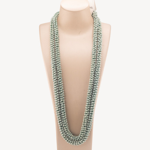 Collar de cristal esférico entrelazado transparente de 170 cm