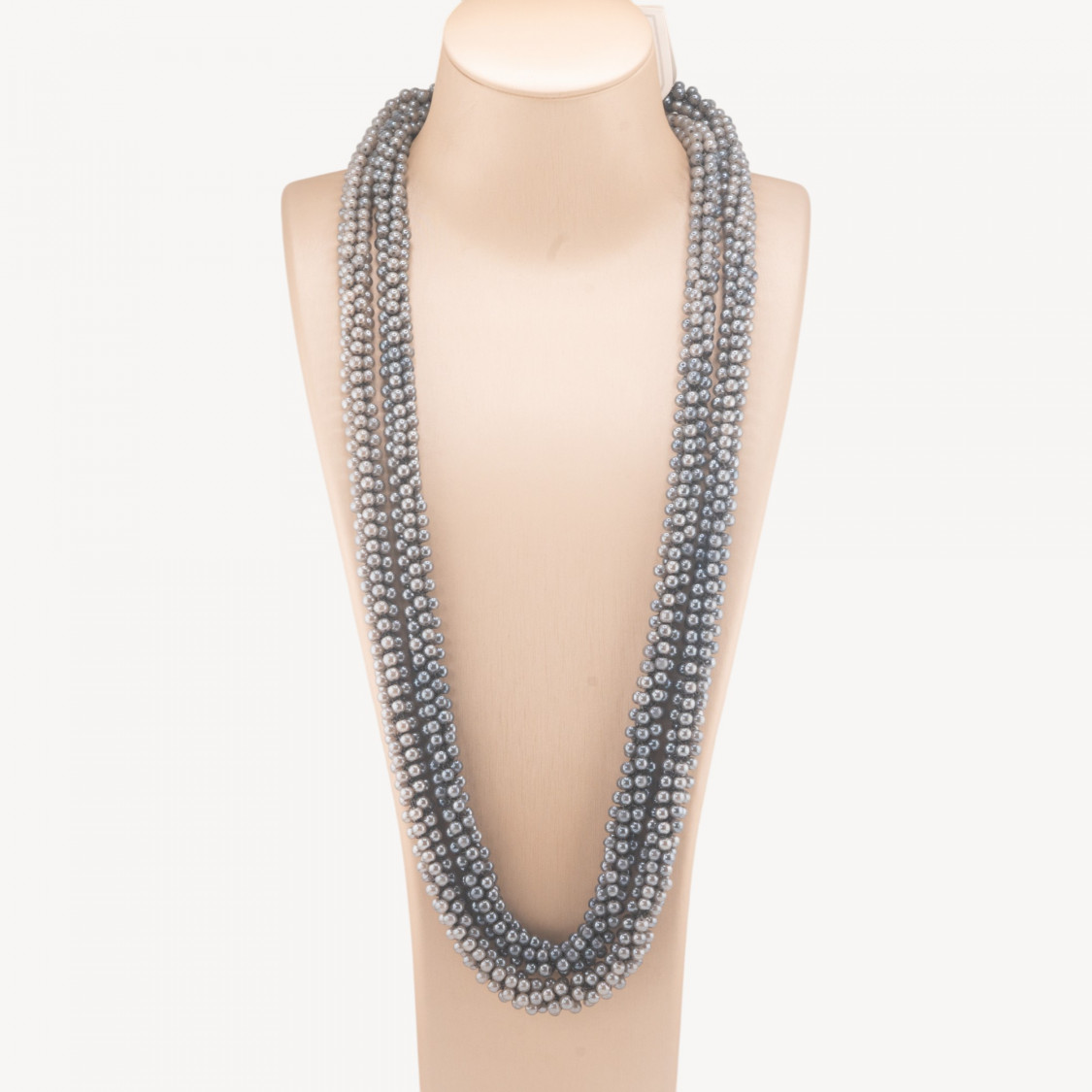 Collana Di Cristalli Sfere Intrecciate 170cm Grigio-COLLANE BIJOUX | Worldofjewel.com