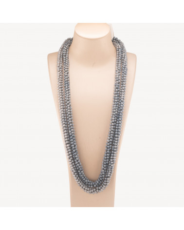 Collana Di Cristalli Sfere Intrecciate 170cm Grigio-COLLANE BIJOUX | Worldofjewel.com
