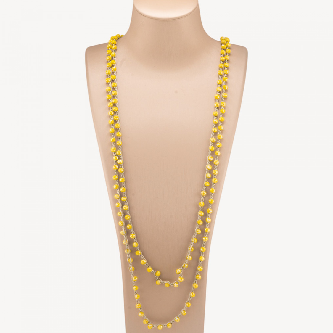 Collana Di Tessuto Intrecciato Con Cristalli 190cm-OFFRES DE COLLIER | Worldofjewel.com