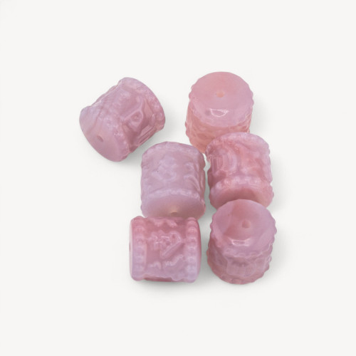 Brasilianisches Achat-Verbindungselement, Zylinder, Durchgangsbohrung, 6 Stück, Achatpulver