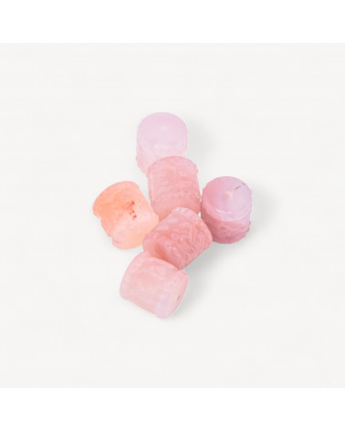 Componente Connettore Di Agata Brasiliana Cilindro Foro Passante 6pz Agata Rosa-COMPOSANTS DES PIERRES DURES | Worldofjewel.com