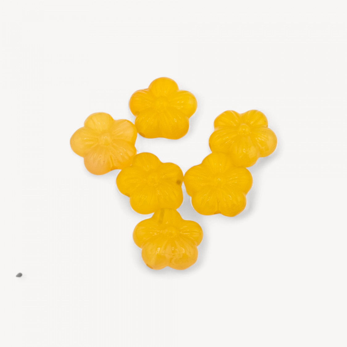 Connecteur en agate brésilienne, motif fleur, trou traversant, 6 pièces, agate jaune foncé-COMPOSANTS DES PIERRES DURES | Worldofjewel.com