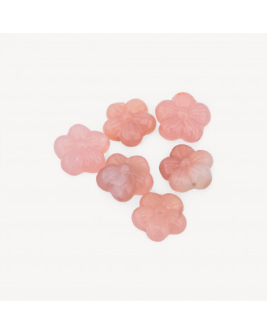 Componente Connettore Di Agata Brasiliana Fiorellino Foro Passante 6pz Agata Rosa-COMPOSANTS DES PIERRES DURES | Worldofjewel.com