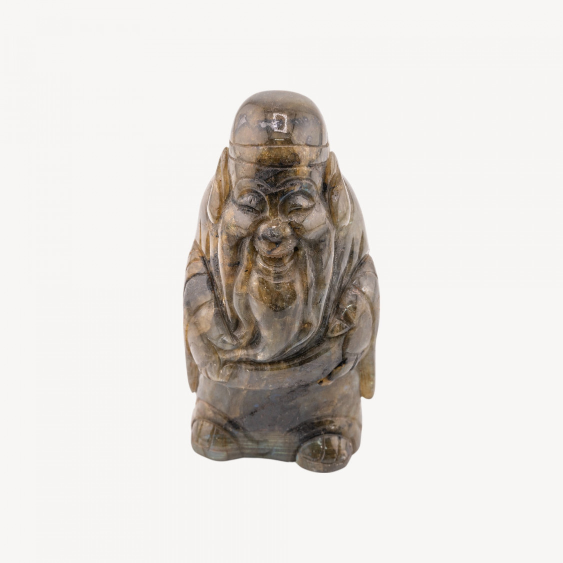 Soprammobile Statua Incise a Mano Buddha Di Pietre Natuali 11x5cm 1pz Labradorite Verde-SCULPTURES ET ORNEMENTS SCULPTÉS À LA MAIN EN PIERRES DURES | Worldofjewel.com