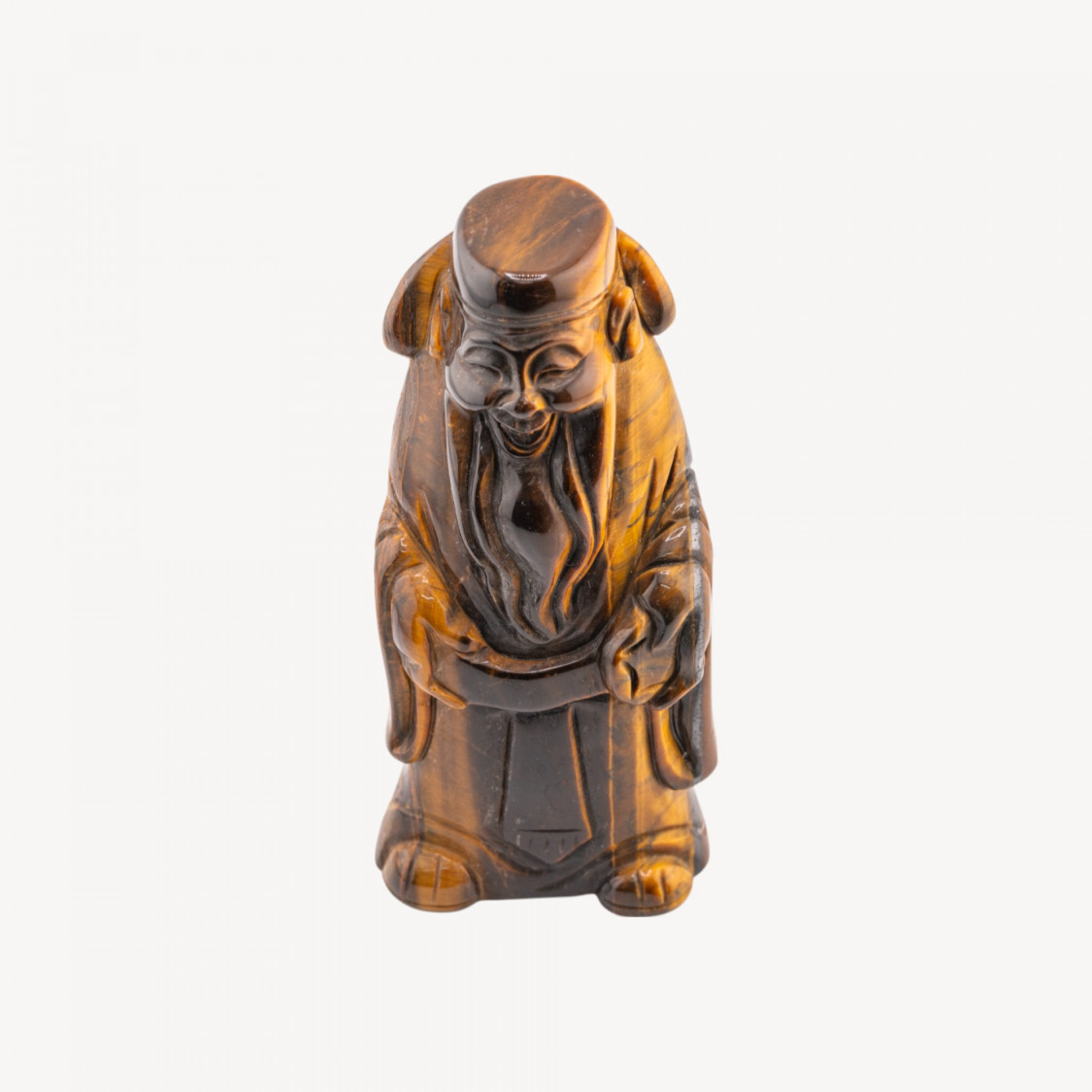 Soprammobile Statua Incise a Mano Buddha Di Pietre Natuali 11x5cm 1pz Occhio Di Tigre-SCULPTURES ET ORNEMENTS SCULPTÉS À LA MAIN EN PIERRES DURES | Worldofjewel.com