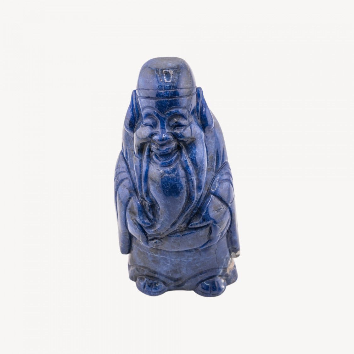 Soprammobile Statua Incise a Mano Buddha Di Pietre Natuali 11x5cm 1pz Sodalite Intenso-SCULPTURES ET ORNEMENTS SCULPTÉS À LA MAIN EN PIERRES DURES | Worldofjewel.com