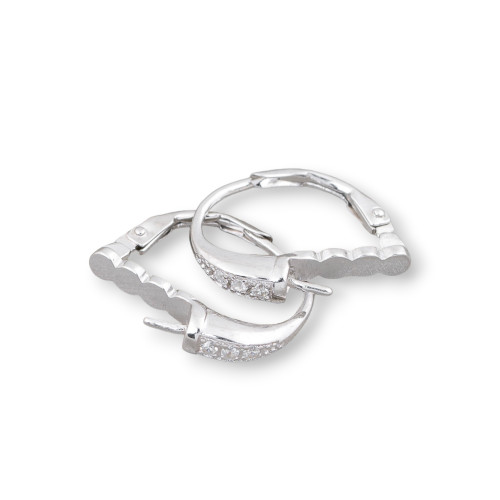 Base Per Orecchini Di Argento 925 Con Zirconi Monachella Chiusa 13x18mm Per Perle Barocche 3 Paia Rodiato-BASI PER ORECCHINI IN ARGENTO 925 | Worldofjewel.com