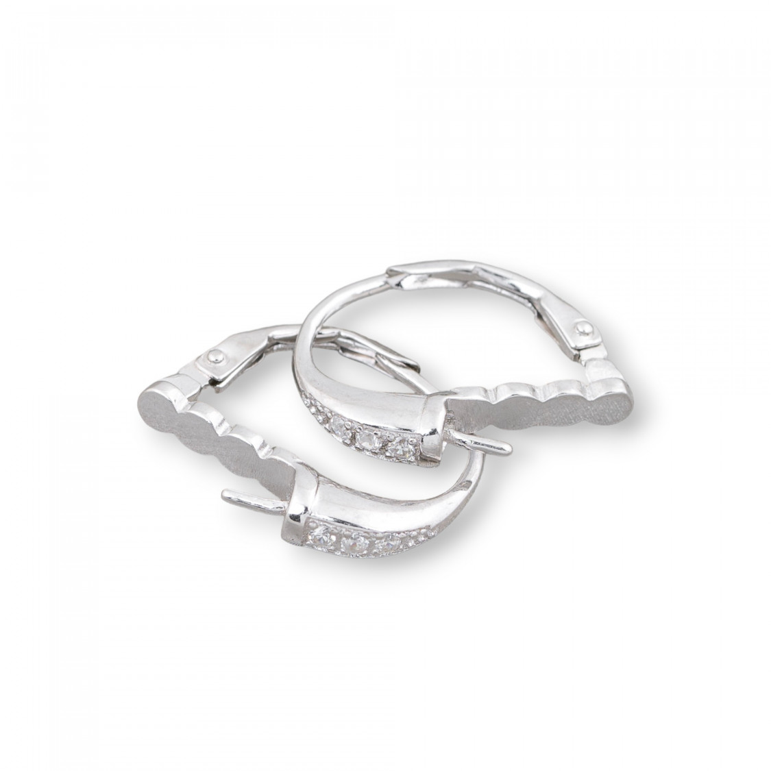 Base Per Orecchini Di Argento 925 Con Zirconi Monachella Chiusa 13x18mm Per Perle Barocche 5 Paia Rodiato-Βάσεις για σκουλαρίκια από ασήμι 925 | Worldofjewel.com