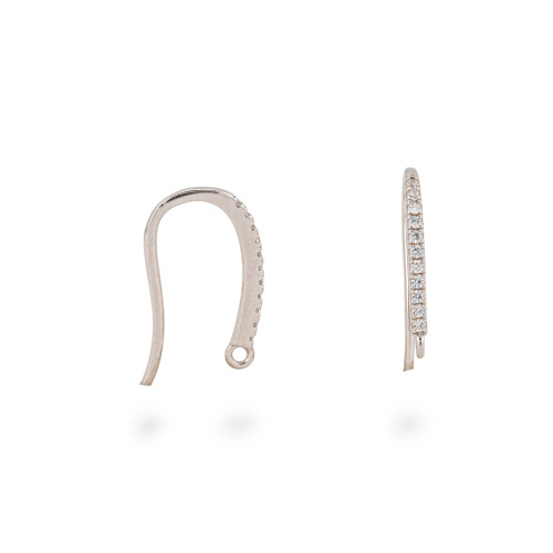 Σκουλαρίκια από ασήμι 925 με ζιρκόνιο 1.5x20mm, 4 ζευγάρια, επιπλατινωμένα με ρόδιο