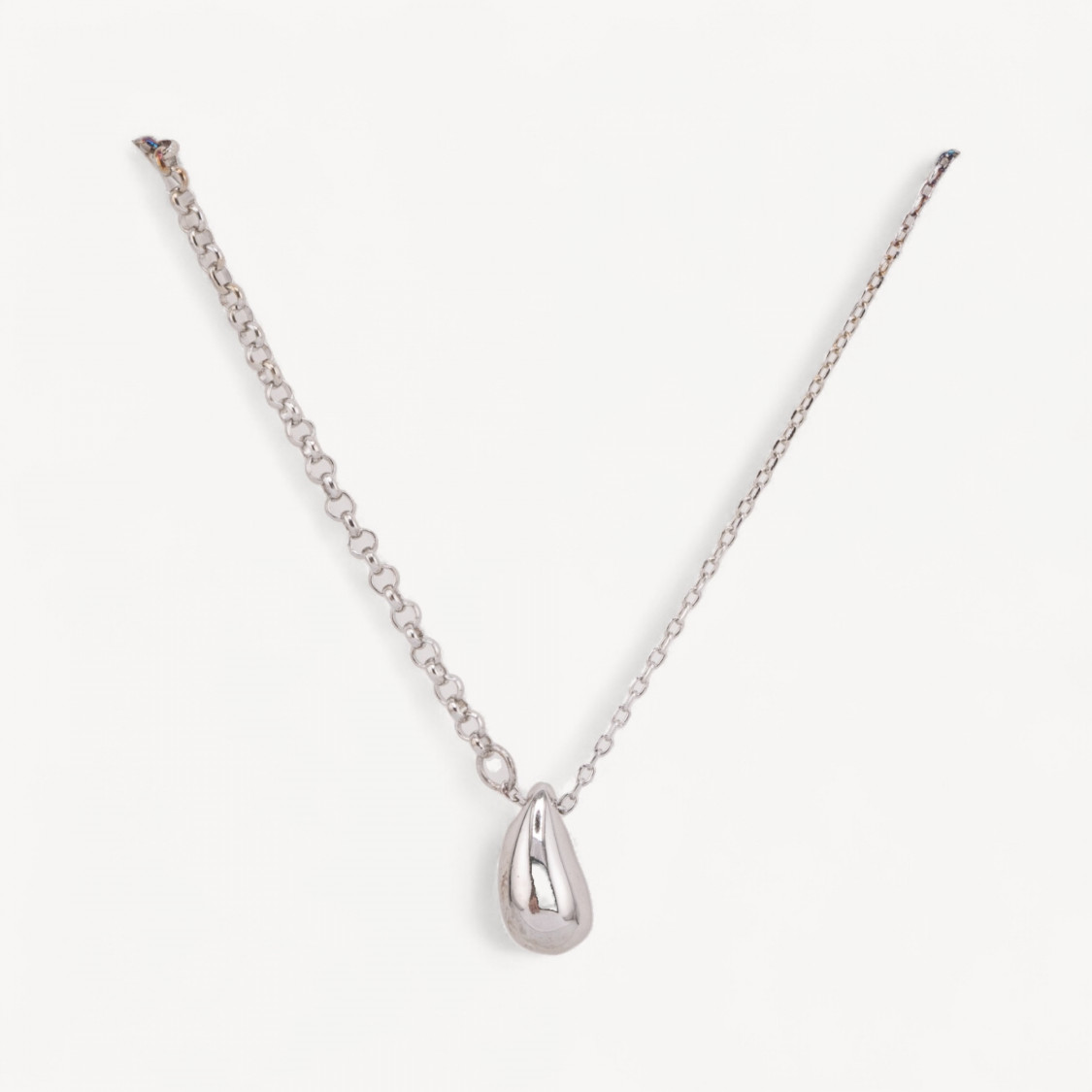 Collana Di Argento 925 Con Pendente Collezione Luna Con Goccia Rodiata-MOND-KOLLEKTION | Worldofjewel.com