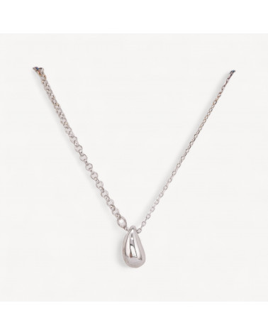 Collana Di Argento 925 Con Pendente Collezione Luna Con Goccia Rodiata-MOND-KOLLEKTION | Worldofjewel.com