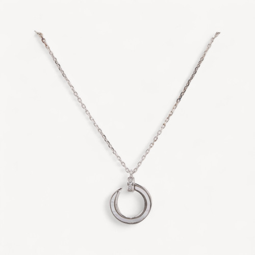 925 Silver Necklace with Pendant from the Rhodium-Plated Luna Collection