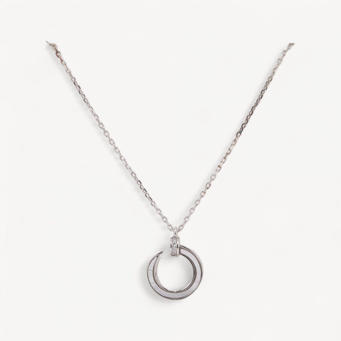 Collier en argent 925 avec pendentif de la collection Luna plaquée rhodium-COLLECTION LUNE | Worldofjewel.com