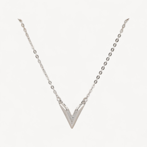 Collar de Plata 925 con Colgante de la Colección Luna V Baño de Rodio