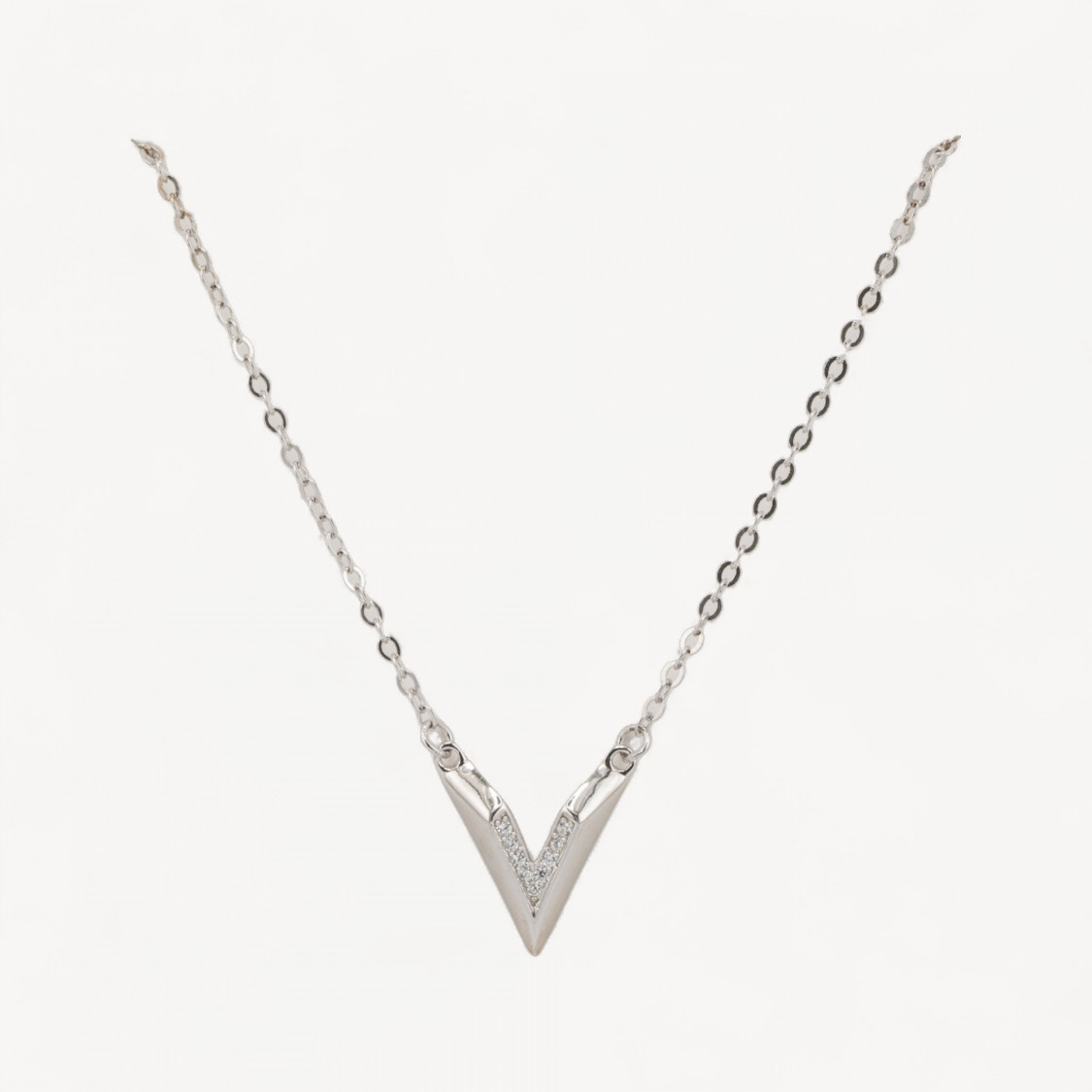 Halskette aus 925er Sterlingsilber mit Anhänger aus der Luna V Kollektion, rhodiniert-MOND-KOLLEKTION | Worldofjewel.com