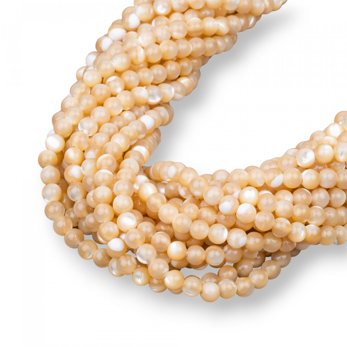 Madreperla Cappuccino Tondo Liscio 5mm-CAPPUCCINO DE NÁCAR | Worldofjewel.com