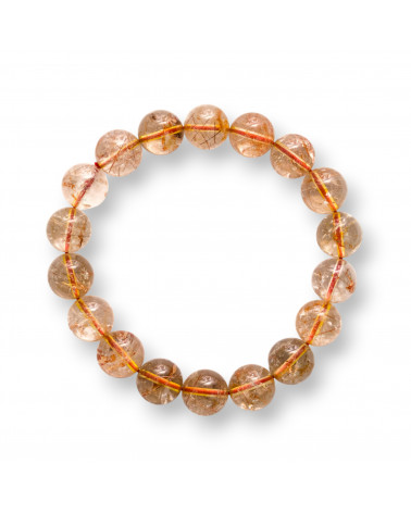 Bracciale Di Quarzo Rutilato Carminio Tondo 14mm-ΣΚΛΗΡΕΣ ΠΕΤΡΕΣ | Worldofjewel.com