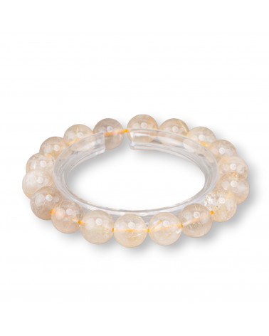 Bracciale Di Quarzo Rutilato Gold Tondo 12mm-PIERRES DURES | Worldofjewel.com