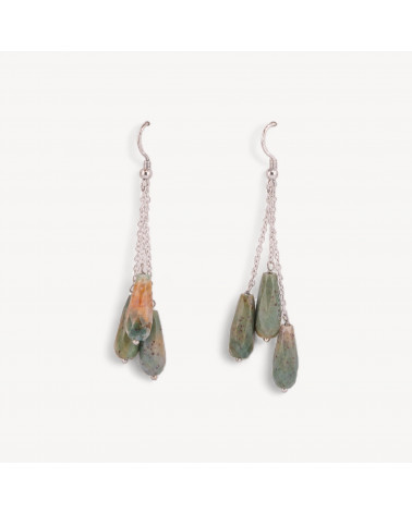 Orecchini A Monachella Di Argento 925 Con Catena E Goccia-ΑΣΗΜΙ 925 ΣΧΕΔΙΟ ΙΤΑΛΙΑ | Worldofjewel.com