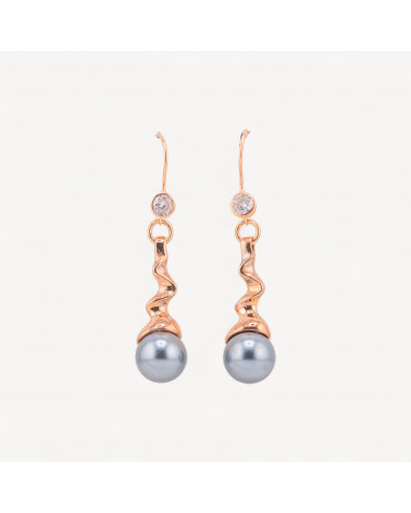 Orecchini A Monachella Di Argento 925 Con Pendente Strega E Perle 12x54mm Oro Rosa-ΑΣΗΜΙ 925 ΣΧΕΔΙΟ ΙΤΑΛΙΑ | Worldofjewel.com