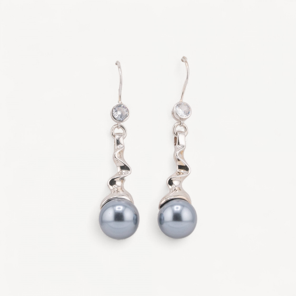 Orecchini A Monachella Di Argento 925 Con Pendente Strega E Perle 12x54mm Rodiato-PLATA 925 DISEÑO ITALIA | Worldofjewel.com
