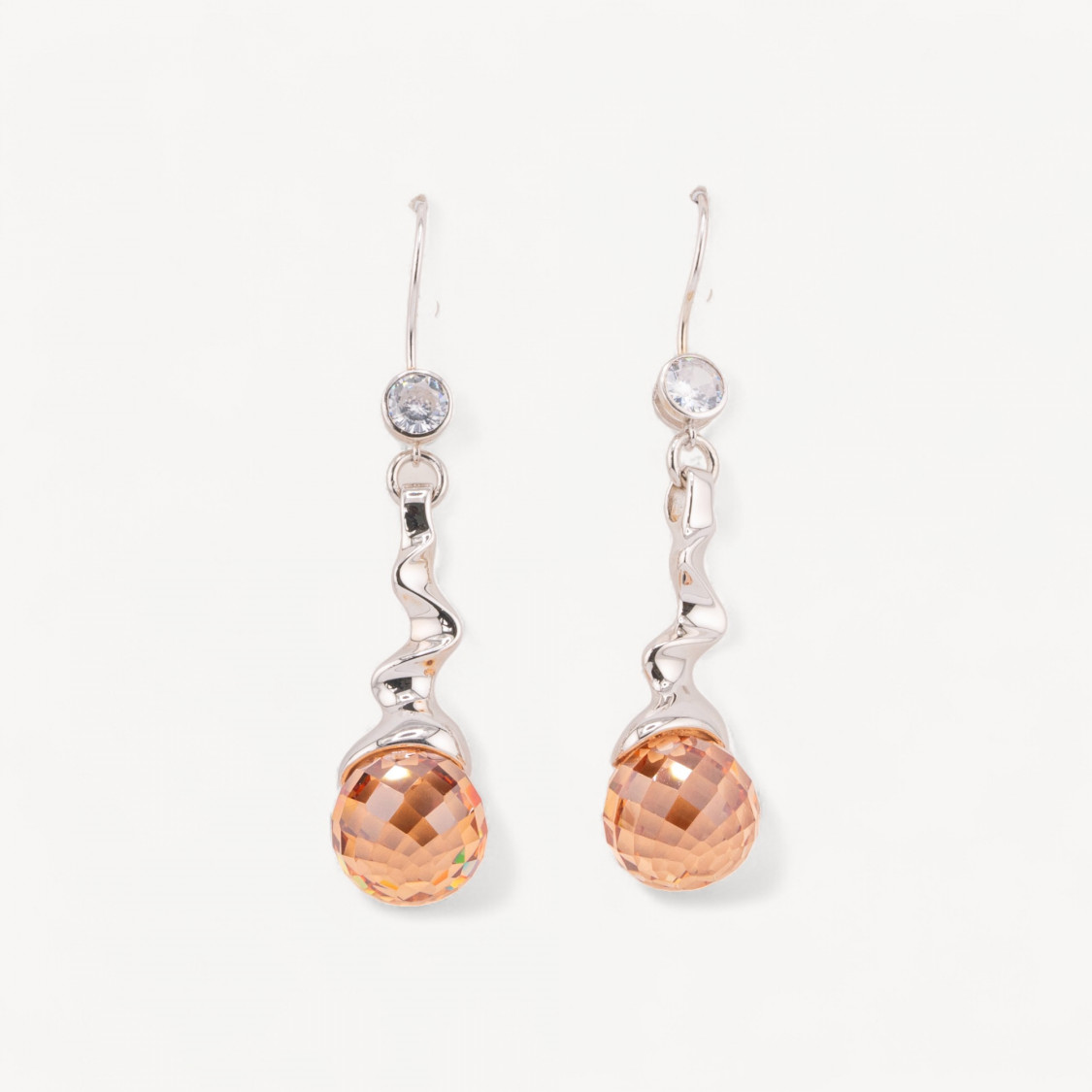 Pendientes de plata 925 con cierre de palanca y colgante de bruja y circonitas de 12 x 54 mm-PLATA 925 DISEÑO ITALIA | Worldofjewel.com