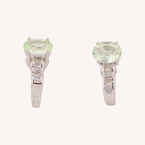 925 Silver Closed Stud Earrings with 8x15.5mm Hydrothermal Gemstone