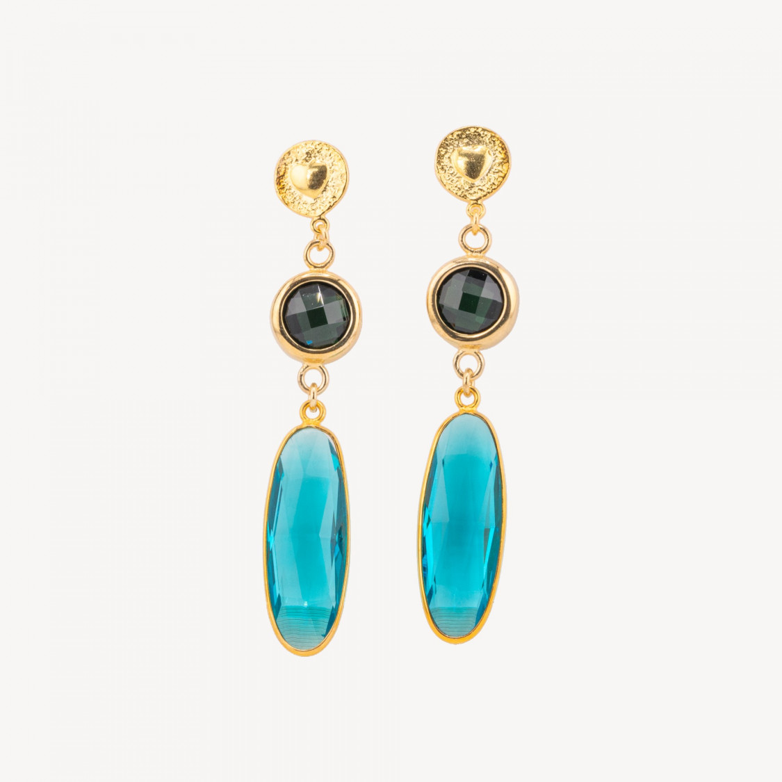 Boucles d'oreilles puces en argent 925 avec zircon cubique 12x66mm-ARGENT 925 DESIGN ITALIE | Worldofjewel.com