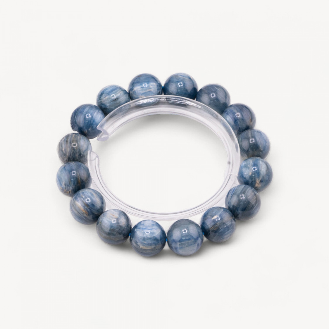 Pulsera de cianita natural de 12 mm-PIEDRAS DURAS | Worldofjewel.com