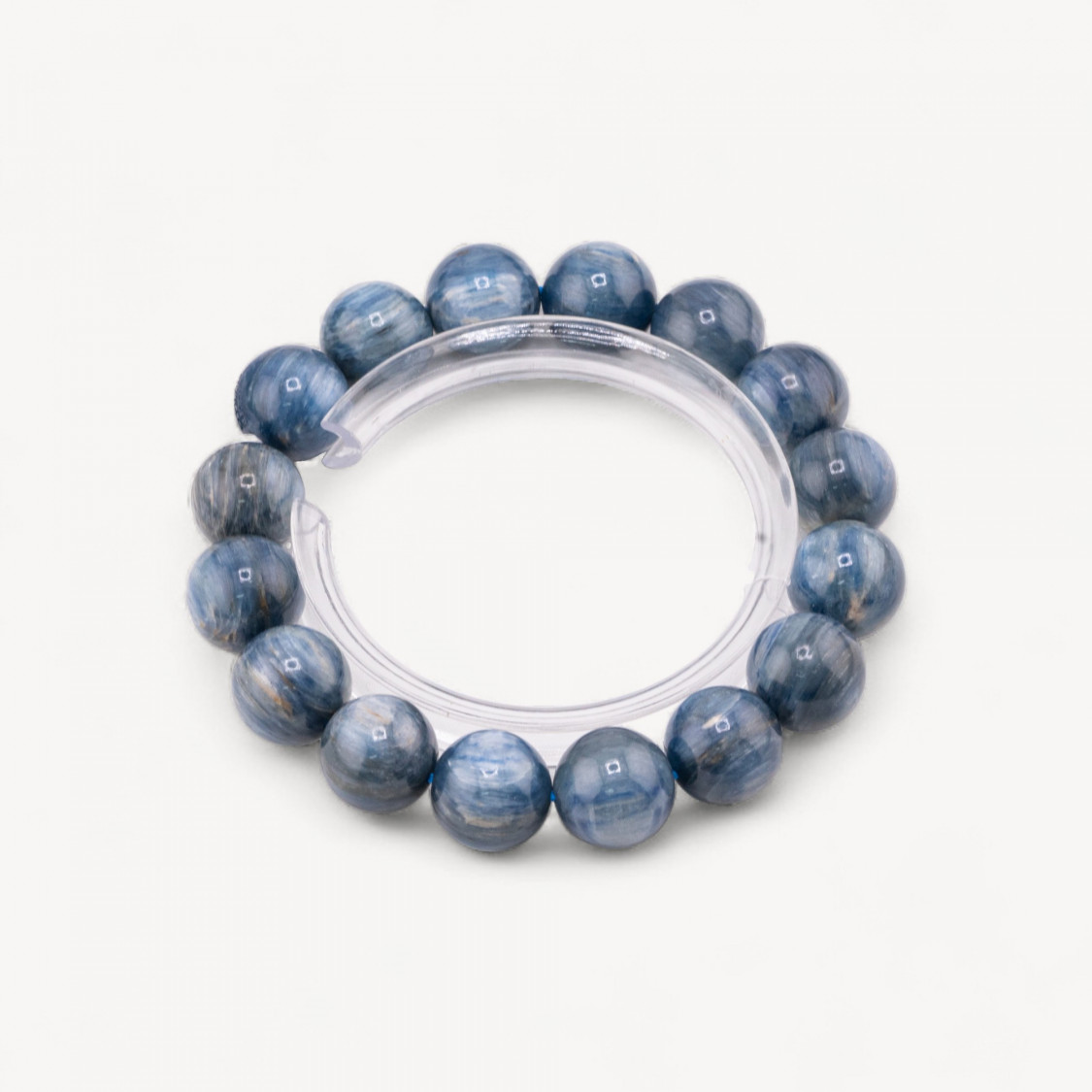 Pulsera de cianita natural de 13 mm-PIEDRAS DURAS | Worldofjewel.com