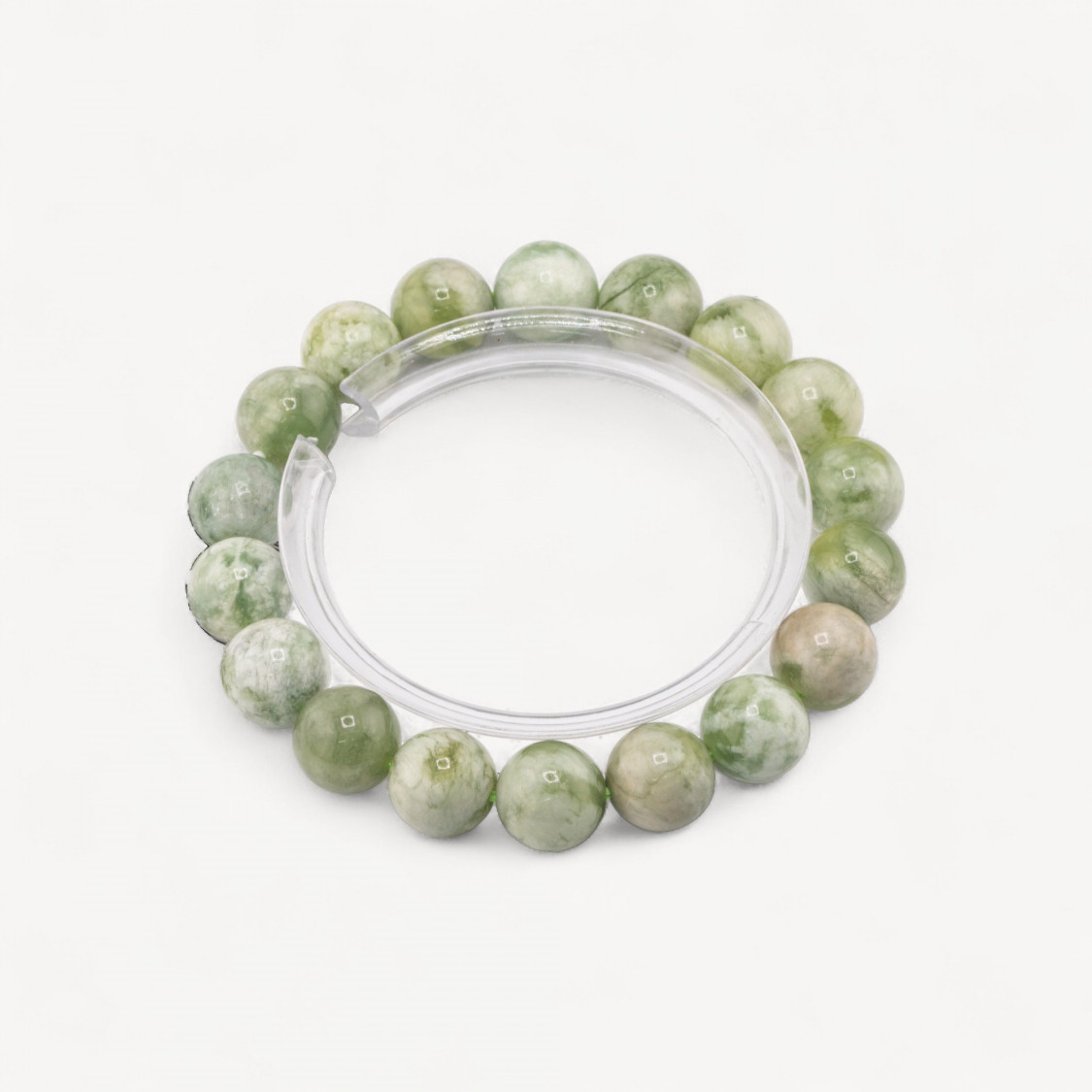 Bracciale Di Giada Canadese Naturale 11mm-ΣΚΛΗΡΕΣ ΠΕΤΡΕΣ | Worldofjewel.com