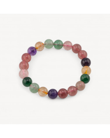 Bracciale Di Quarzo Fragola, Quarzo Citrino E Ametista 10mm-HARD STONES | Worldofjewel.com
