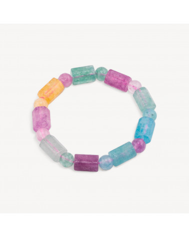 Bracciale Di Quarzo Multicolor Cilindro 9x14mm Multicolor 1-HARTE STEINE | Worldofjewel.com