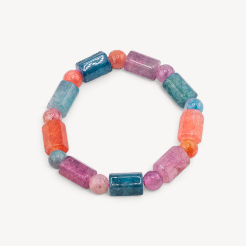 Bracelet en quartz multicolore cylindrique 9x14mm multicolore 2