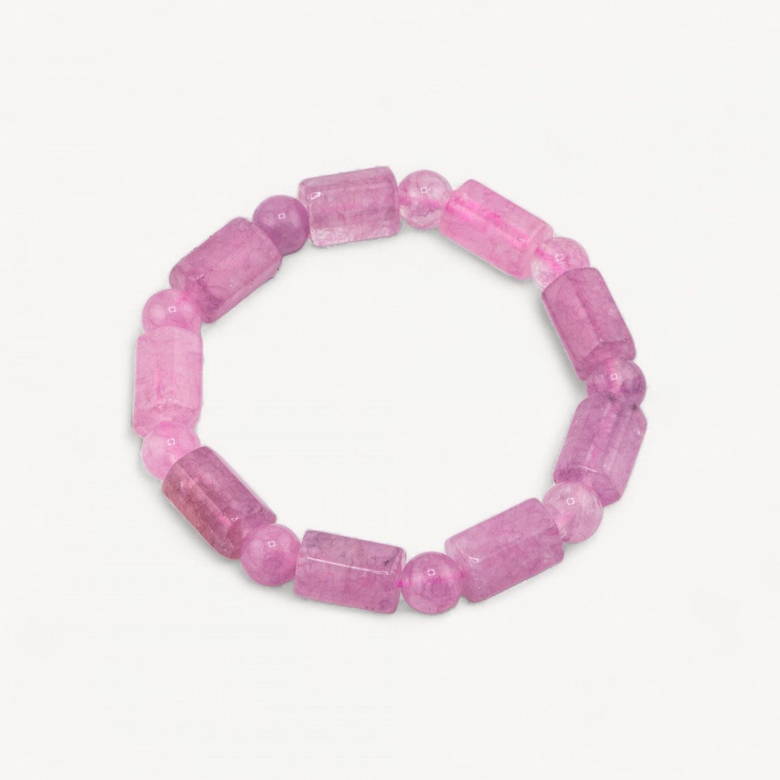 Bracciale Di Quarzo Multicolor Cilindro 9x14mm Rosa-PIERRES DURES | Worldofjewel.com