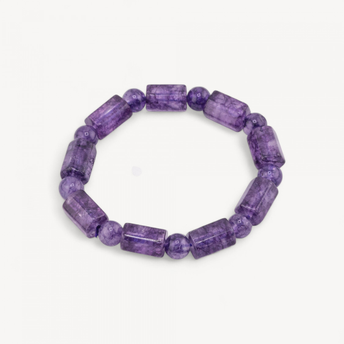 Mehrfarbiges Quarzarmband, zylindrisch, 9 x 14 mm, Lila-HARTE STEINE | Worldofjewel.com