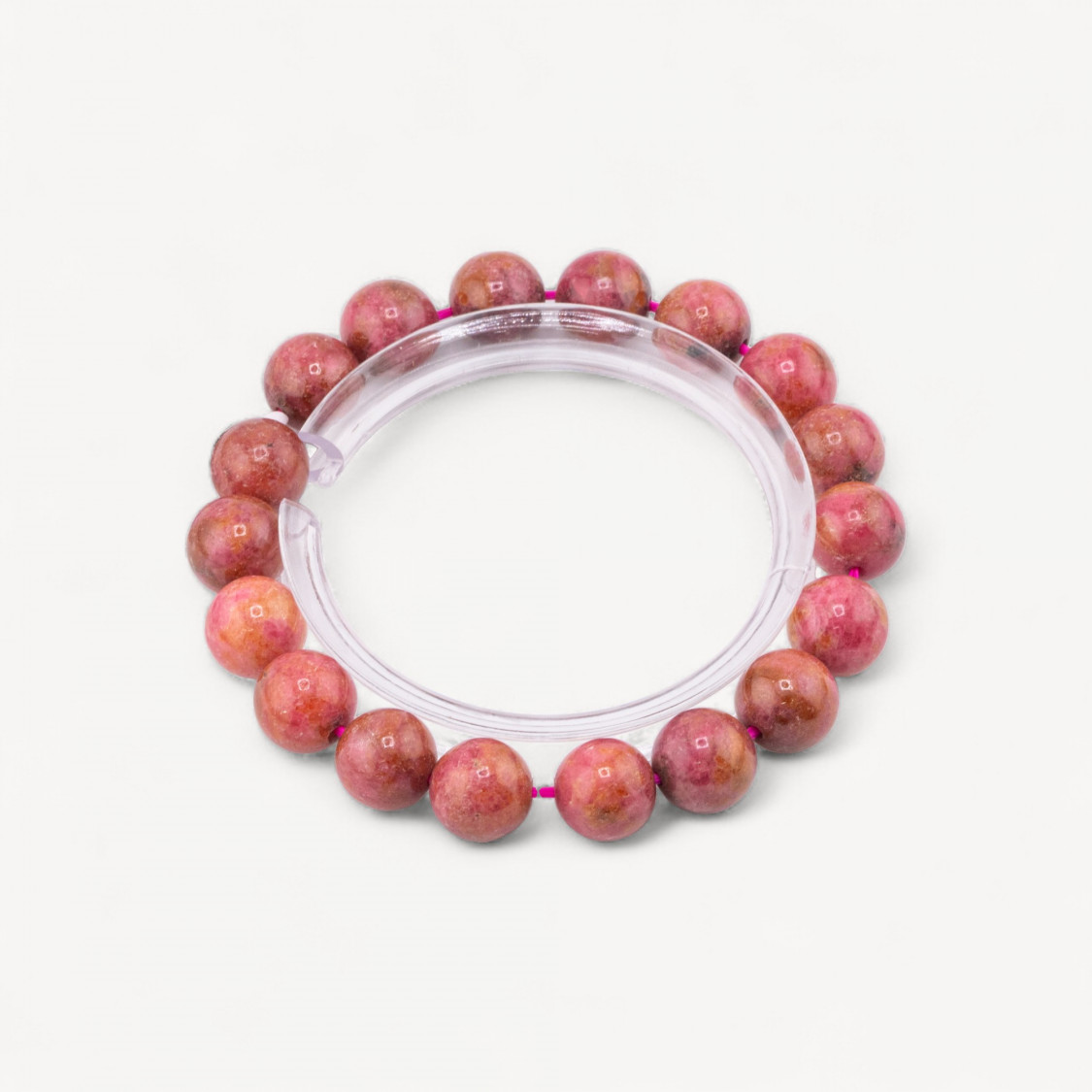 Bracciale Di Rodonite Naturale 11mm-ΣΚΛΗΡΕΣ ΠΕΤΡΕΣ | Worldofjewel.com