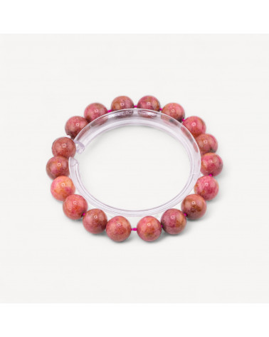 Bracciale Di Rodonite Naturale 11mm-ΣΚΛΗΡΕΣ ΠΕΤΡΕΣ | Worldofjewel.com