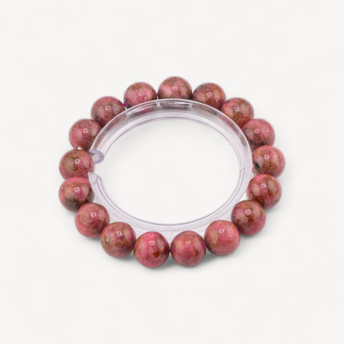 Bracelet en rhodonite naturelle de 12 mm