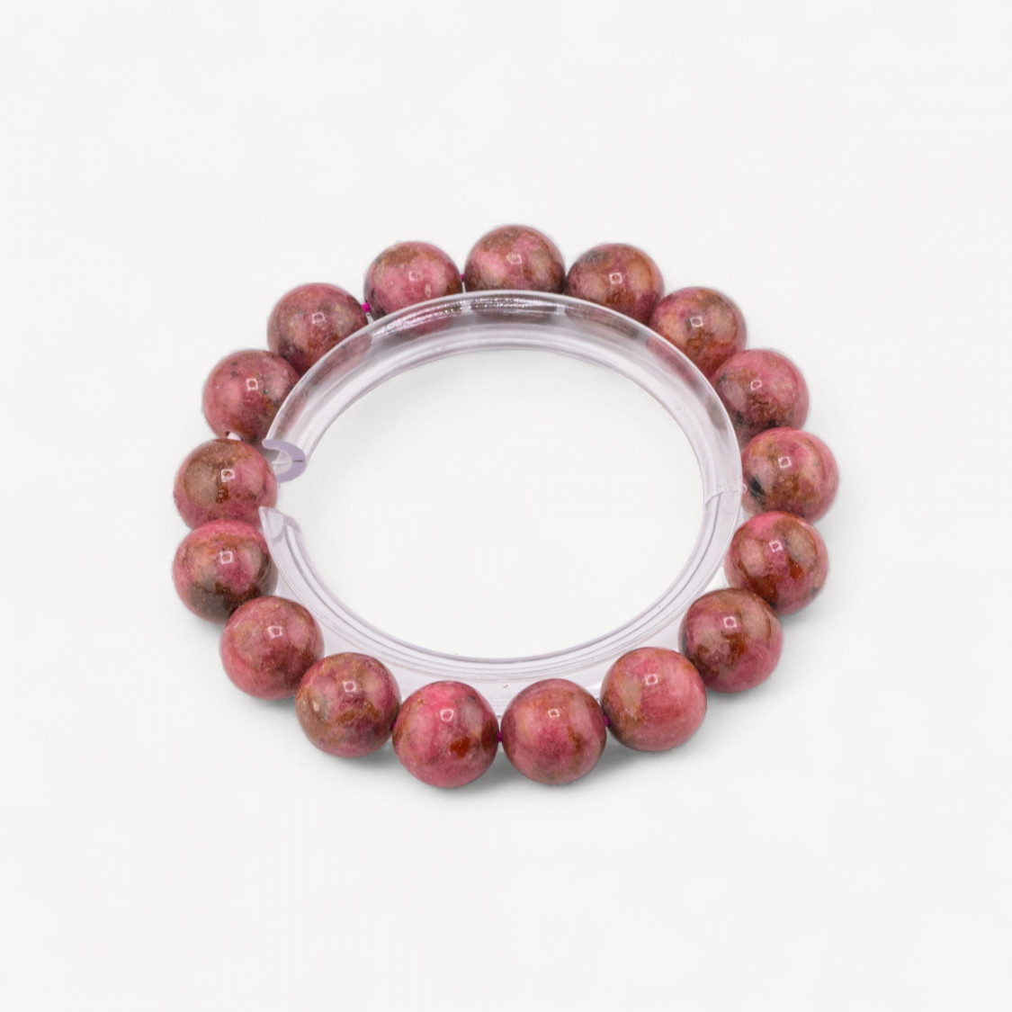 Bracciale Di Rodonite Naturale 12mm-HARD STONES | Worldofjewel.com