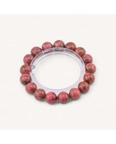 Bracciale Di Rodonite Naturale 12mm-HARD STONES | Worldofjewel.com