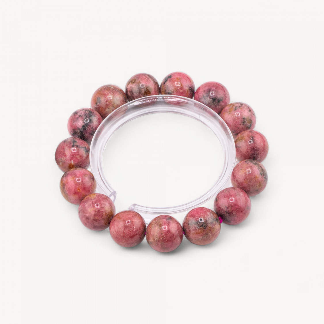 Bracciale Di Rodonite Naturale 13mm-PIEDRAS DURAS | Worldofjewel.com