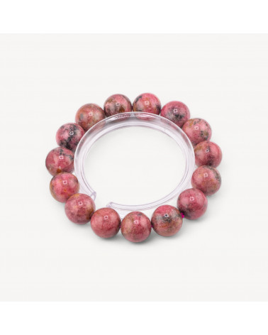 Bracciale Di Rodonite Naturale 13mm-PIEDRAS DURAS | Worldofjewel.com