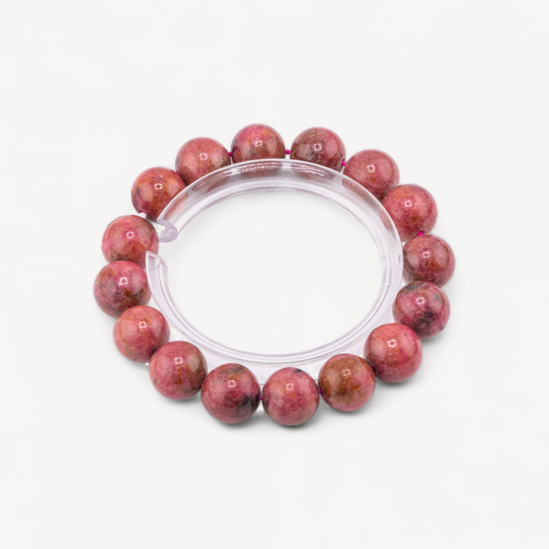 Pulsera de rodonita natural de 14 mm-PIEDRAS DURAS | Worldofjewel.com