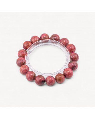 Bracciale Di Rodonite Naturale 14mm-PIERRES DURES | Worldofjewel.com